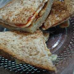 รูปของ Sandwich roti gandum isi keju dan telur untuk diet