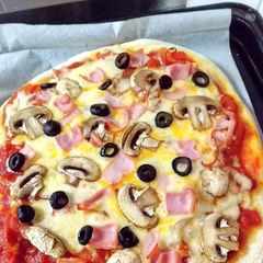 A picture of Mushroom pizza.