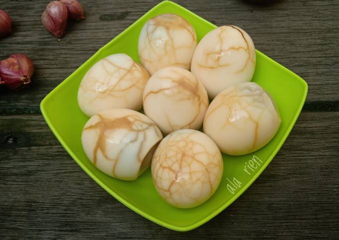 Yuk intip, Bagaimana cara membuat Telur Pindang Marmer sajian Hari Raya  nikmat