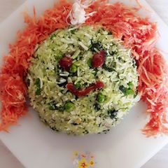 Fenugreek leaves and peas pulav A picture of Fenugreek leaves and peas pulav.