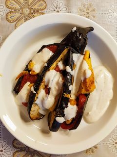 Padlizsán legyező recept fotója