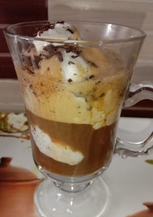 A picture of Italian Affogato coffee dessert.