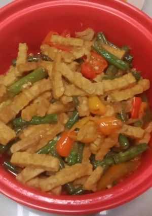 Foto resep Tumis kacang panjang +tempe mudah,endes 😍
