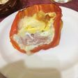 Morrones rellenos con jamón y mozzarella