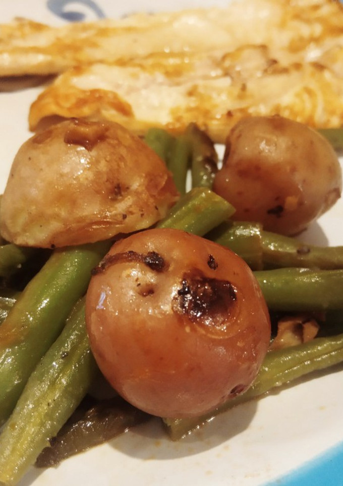 Una foto de Ejotes con papitas estilo fresco