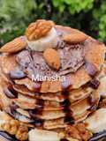 Choco Banana Walnut Pancakes