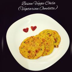 Besan Veggie Chila (Vegetarian Omelette) A picture of Besan Veggie Chila (Vegetarian Omelette).