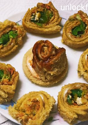 A picture of Mini pinwheel Sandwiches.