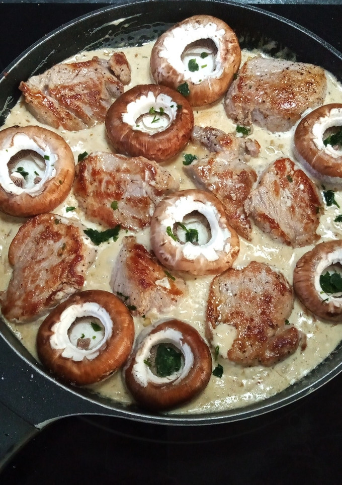 Una foto de Solomillo con Portobellos