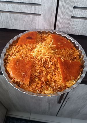 عکسی از دستور بادمجان پلو قزوین