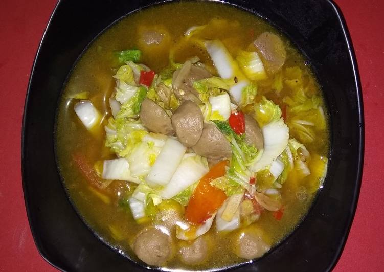 Resep: 49• Tumis sawi putih cah baso Yang Enak