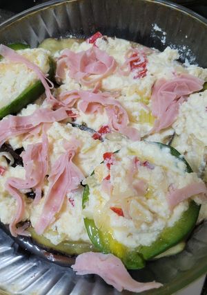 Una foto de Berenjenas y zapallitos con ricota