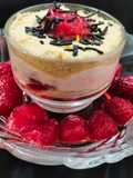 Strawberry biscuit pudding