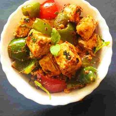 A picture of Capsicum (shimla mirch) Paneer Stir fry.