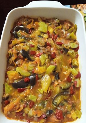 Una foto de Ratatouille con verduras de estación a mi manera