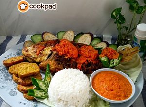 Gambar Pecal Talapia Nasi Putih