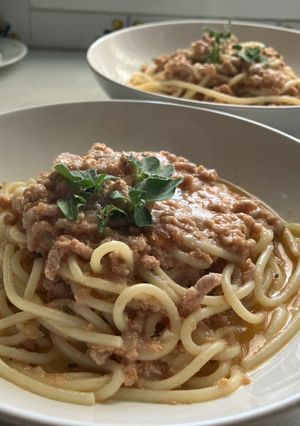 Una foto de Spaghetti boloñesa