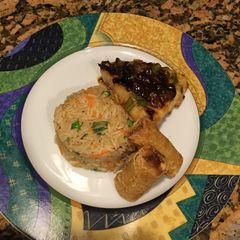 A picture of Chilean Sea Bass with ginger mango chutney.