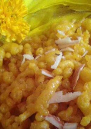 A picture of Prasad ki bundi.