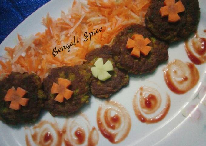 Recipe of Speedy Deep Fried Spicy Multi-grain Vegetable Cutlet ♥ (fusion recipe)