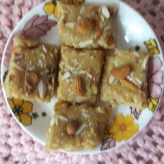 A picture of Mawa almonds burfi.