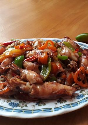 Foto resep Cumi Asin Cabe Hijau Pedas Gurih