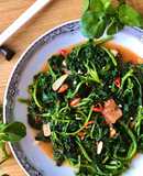 🌱 Cải Xoong Xào Cà Chua (Vegan)