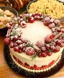 Almond Cake with Raspberry and Red Currant Filling