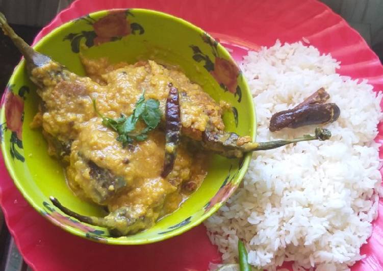 Any-night-of-the-week Brinjal dip Dal curry