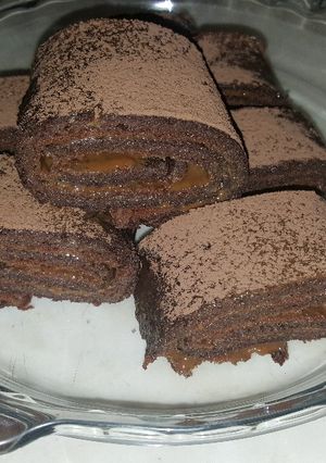 Una foto de Brazo gitano de chocolate y remolacha