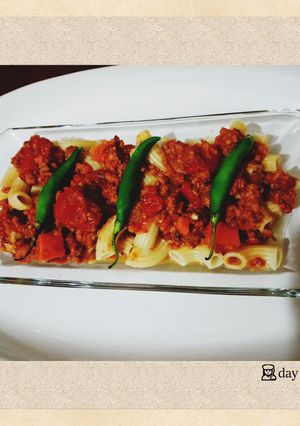 Una foto de Coditos con Picadillo de Soja👩🍳day