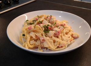 Una foto de Spaghetti con kanikama