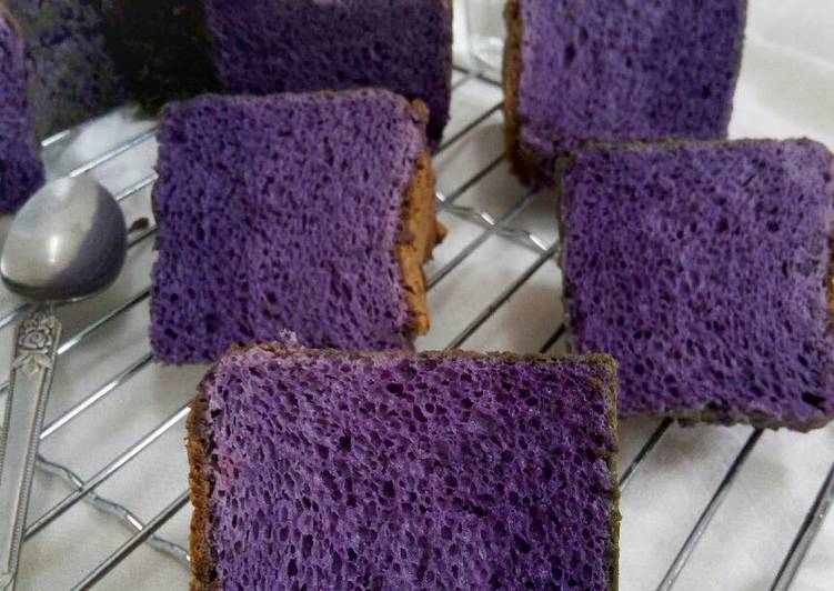 Cara Gampang meracik Taro Angel Food Cake Anti Gagal