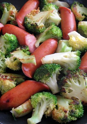 A picture of Pan-fried Broccoli & Sausages.
