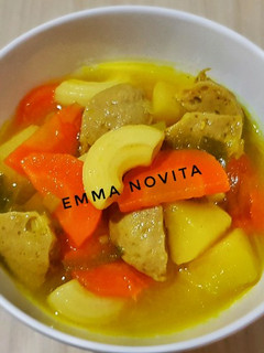 Foto resep Sup Rempah Bakso Makaroni
