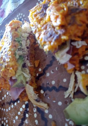 Una foto de Sándwich con pan de zanahoria 🥕🥪