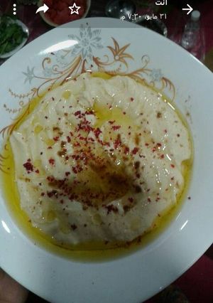 صورة لوصفة حمص بالطحينه لذيذ