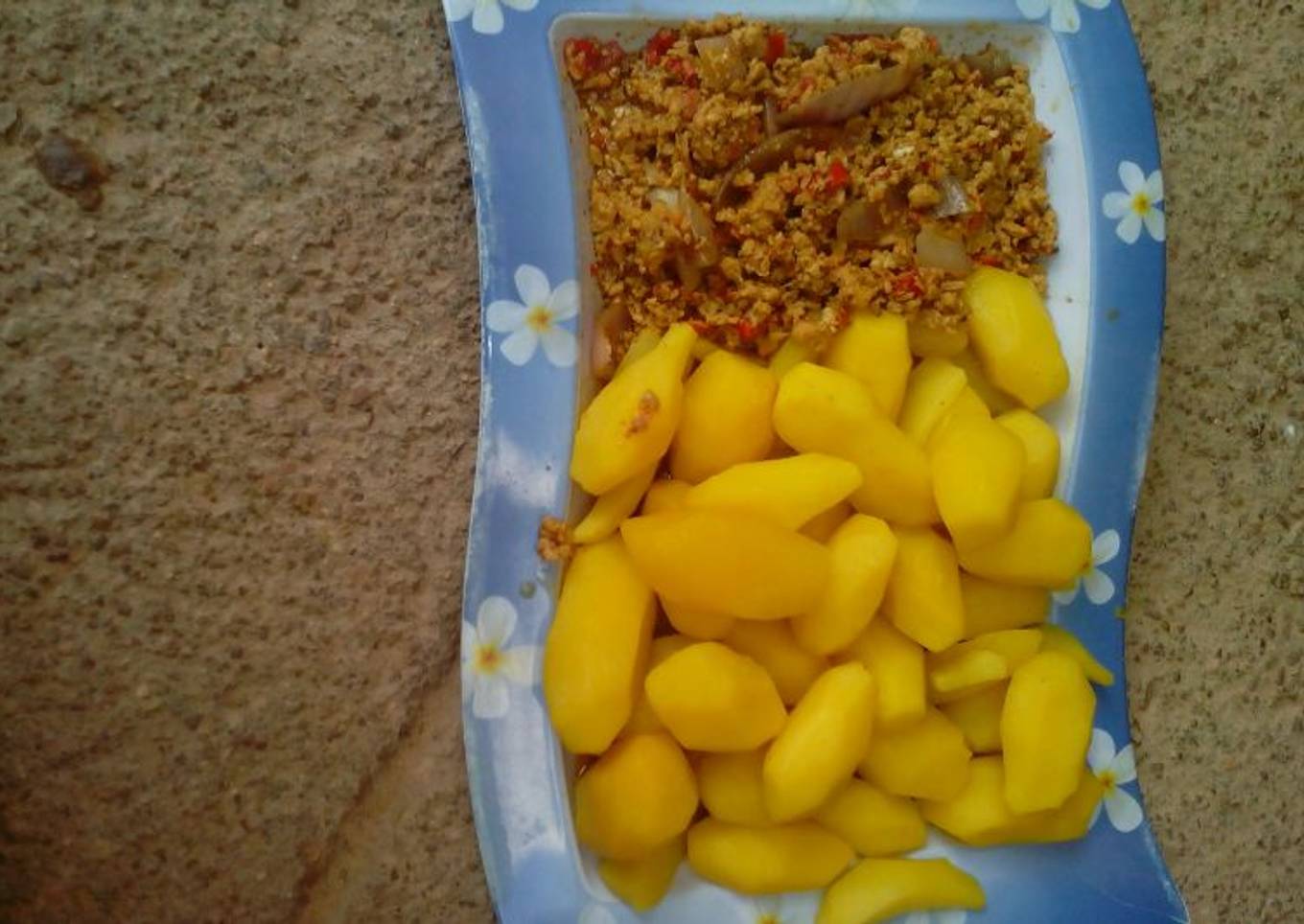 Boiled Irish Potatoes and Egg sauce