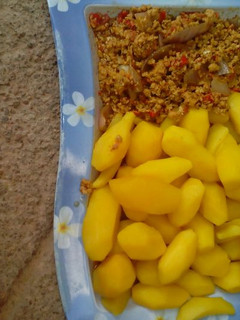 A picture of Boiled Irish Potatoes and Egg sauce.