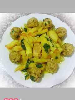 صورة لوصفة أكلة بالبطاطا وكرات الدجاج