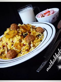 عکسی از دستور قارچ پلو با گوشت چرخ کرده