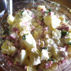 A picture of Potato caesar salad.