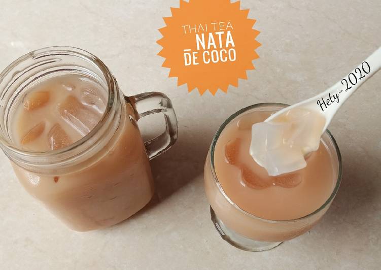 Langkah Mudah untuk Menyiapkan Thai Tea _ Nata De coco, Menggugah Selera