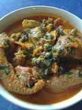 Spicy Ofe Achi with Assorted Goat Meat