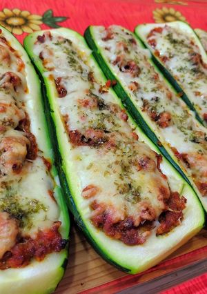 Una foto de Zapallos italianos rellenos con carne ❤️