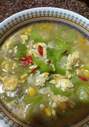 Foto resep Sup gambas tumis gambas oyong telur wortel jagung