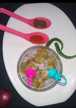 A picture of Sweet potato chat(sakarkandi chat).