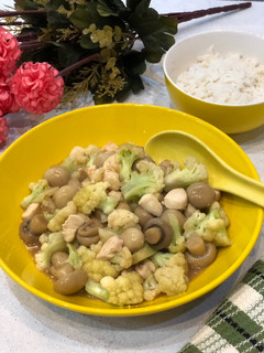 Foto resep Kembang Kol ca Ayam Jamur ala Tiger Kitchen
