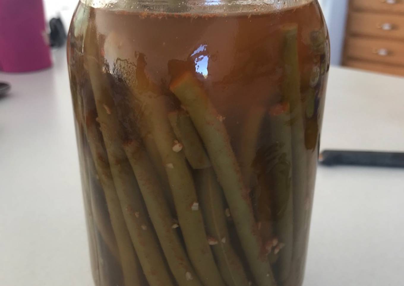 Pickled spicy green beans