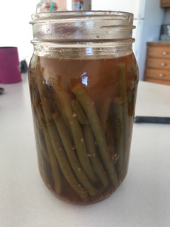 A picture of Pickled spicy green beans.